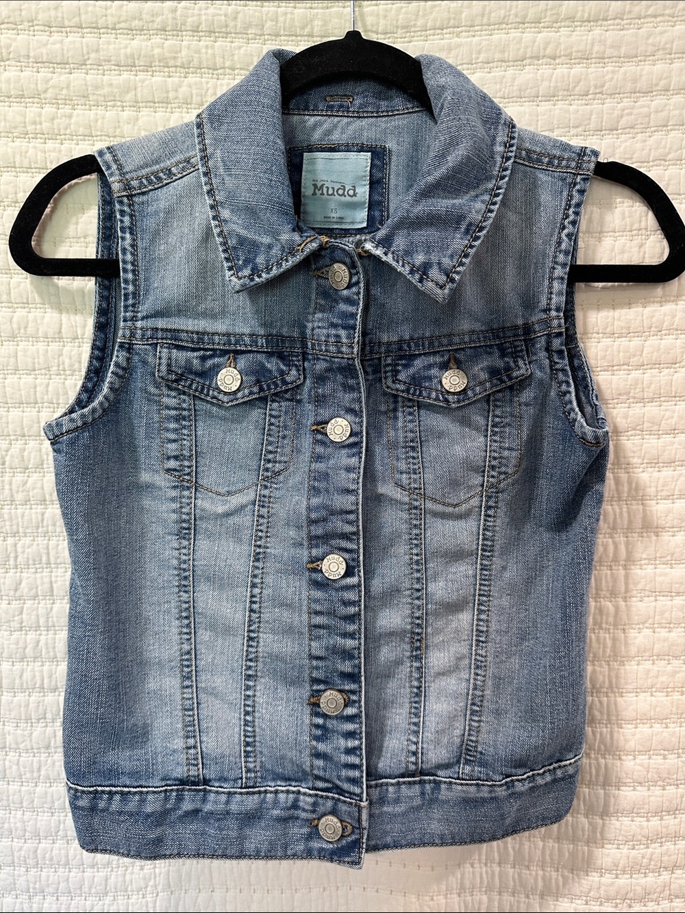 Mudd Light Blue Sleeveless Denim Vest
